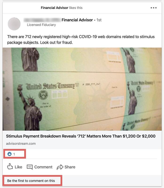 Example of Bad LinkedIn Post by Financial Advisor