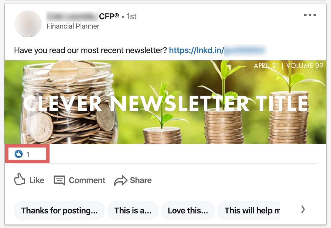 CFP LinkedIn Post Example