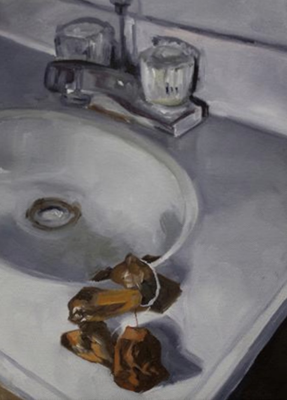 Claira Heitzenrater Painting, Tea Bags by the Sink